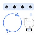 Biometric Fingerprint Authentication with Secure Password and Data Syncing Loop Royalty Free Stock Photo