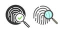 Biometric fingerprint data scan icon vector simple graphic, thumb finger print id check pictogram, identity thumbprint forensic