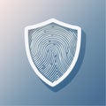 Biometric Fingerprint Security Shield Icon Royalty Free Stock Photo