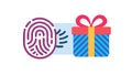 Biometric gift access: Fingerprint security for exclusive rewards, vector design Generative AI Royalty Free Stock Photo