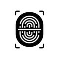 Black solid icon for Biometric, recognition and securioty Royalty Free Stock Photo