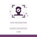 Biometric Identification Concept Web Banner With Copy Space Face Recognition System