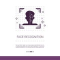 Biometric Identification Face Recognition System Concept Web Banner With Copy Space