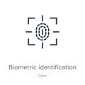 Biometric identification icon vector. Trendy flat biometric identification icon from cyber collection isolated on white background Royalty Free Stock Photo