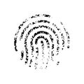 Biometric Identification Silhouette Icon. Finger Print Pictogram. Unique Thumbprint, Fingerprint Sign. Human Imprint, ID