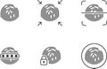 Biometric Identity Icon. Fingerprint biometric identification line icon. Biometric identification