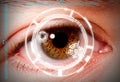 Biometric iris scan security screening Royalty Free Stock Photo