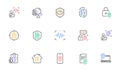 Biometric line icons. Fingerprint access, Eye biometric and Voice recognition icons. Vector