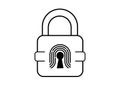 Biometric Padlock Vector â Fingerprint Security Icon for Technology and Privacy Design Royalty Free Stock Photo