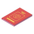 Biometric passport icon, isometric style Royalty Free Stock Photo