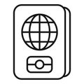 Biometric passport icon outline vector. Individual signature Royalty Free Stock Photo