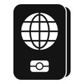 Biometric passport icon simple vector. Individual signature Royalty Free Stock Photo