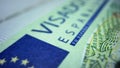 Biometric passport with spanish visa. Schengen visa for tourism and travel in EU
