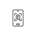 Biometric Payment line icon