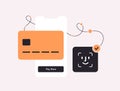 Biometric Payments illustration. Facial recognition, iris scan, palm vein authentication, secure contactless methods