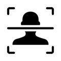 Biometric recognition, ready to use icon of face recognition