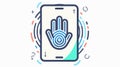Biometric Scanner Icon for Secure Identity Verification in Access Control Systems