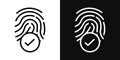 Biometric security icon set. fingerprint verificationcheck vector symbol. privacy finger authentication sign. unique biometric Royalty Free Stock Photo
