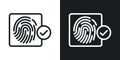 Biometric security icon set. fingerprint verificationcheck vector symbol. privacy finger authentication sign. unique biometric Royalty Free Stock Photo