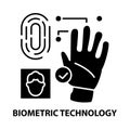 biometric technology icon, black vector sign with editable strokes, concept illustration Royalty Free Stock Photo