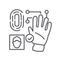 Biometric technology icon, linear isolated illustration, thin line vector, web design sign, outline concept symbol with Royalty Free Stock Photo