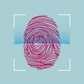 Biometric technology, scanning human fingerprints.