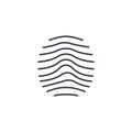 Biometric thumbprint, finger scan, id secure thin line icon. Linear vector symbol