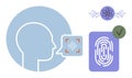 Biometric Voice and Fingerprint Recognition with Advanced Security Technology Integration Royalty Free Stock Photo