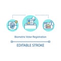 Biometric voter registration concept icon