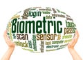 Biometric word cloud hand sphere concept Royalty Free Stock Photo