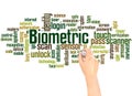 Biometric word cloud hand writing concept Royalty Free Stock Photo