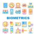 biometrics authentication scan icons set vector