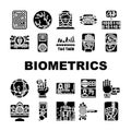 biometrics authentication scan icons set vector