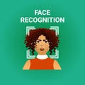 Biometrics Scanning Face Recognition Of Female Icon Modern Identification Technology Royalty Free Stock Photo