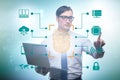 Biometrics security access concept with fingerprint