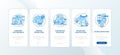Biometrics usage onboarding mobile app page screen with concepts set