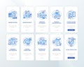 Biometrics usage onboarding mobile app page screen with concepts set
