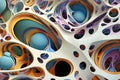 Biomorphic Abstract Pattern with Swirling Shapes and Vibrant Hues