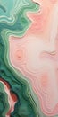 Biomorphic Abstraction: Ocean And Sea With Green And Pink Ridges
