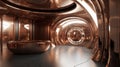 Bionic Bronze: Award-Winning Futuristic Interior Design with Shiny Walls Royalty Free Stock Photo