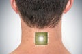 Bionic chip processor implant in male human body Royalty Free Stock Photo