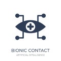 Bionic contact lens icon. Trendy flat vector Bionic contact lens