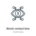 Bionic contact lens outline vector icon. Thin line black bionic contact lens icon, flat vector simple element illustration from