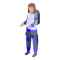 Bionic exoskeleton icon isometric vector. Robot suit