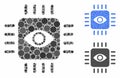 Bionic Eye Processor Mosaic Icon of Circles Royalty Free Stock Photo