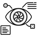 Bionic eye prosthesis line icon Royalty Free Stock Photo