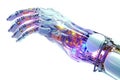 Bionic hand. Prosthetic human limbs. Modern new cyber arm for disabled people. Generative AI. Illustration for banner, poster,