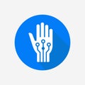 Bionic hand vector icon. Robotic hand, AI concept icon.