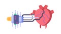 Bionic Heart with Circuitry. Medical Technology and Cybernetics. vector design Generative AI Royalty Free Stock Photo