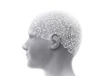 Bionic human head with integrated circuits and mechanisms in the brain Royalty Free Stock Photo